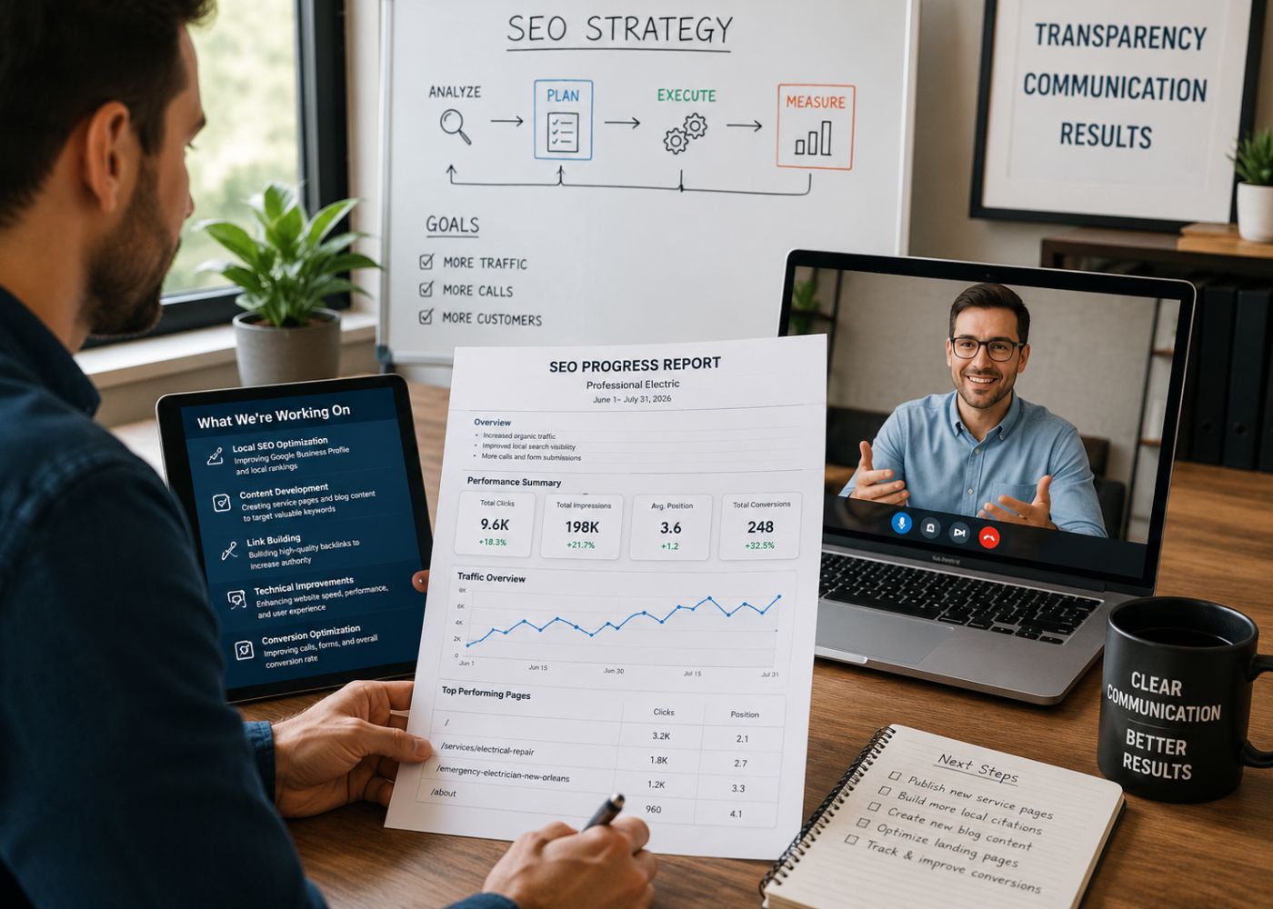 SEO Progress Report and Strategy Review