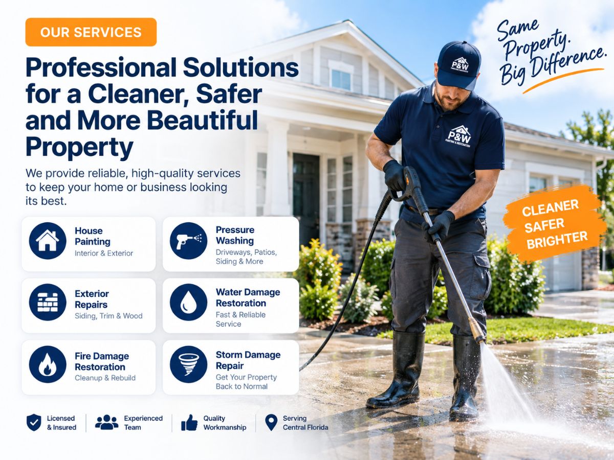 Service highlight graphic for home service businesses featuring professional services, customer benefits, and local marketing.